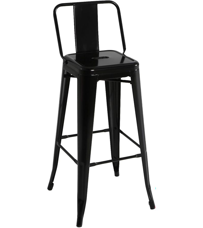 Taburete metal negro pack 4 unidades